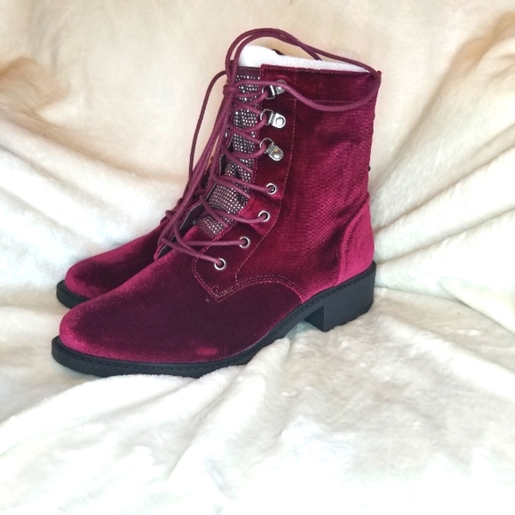 Circus by Sam Edelman Burgundy Combat Boots - Picture 1 of 6